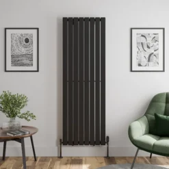 DuraTherm Vertical Single Flat Panel Designer Radiator - 1800 X 604mm Black