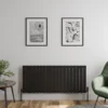 DuraTherm Horizontal Single Flat Panel Designer Radiator - 600 X 1440mm Black -Heating Equipment Store b41c4e6d 1ca8 4eea a081 c119778d8ac2