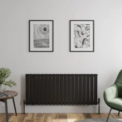 DuraTherm Horizontal Single Flat Panel Designer Radiator - 600 X 1440mm Black