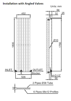 DuraTherm Vertical Single Flat Panel Designer Radiator - 1800 X 452mm White -Heating Equipment Store b684e4eb 1f41 43b9 b36f 6b371ec3f394
