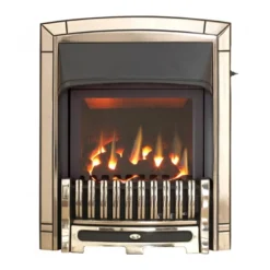 Valor Excelsior Full Depth Homeflame Fire Pale Gold