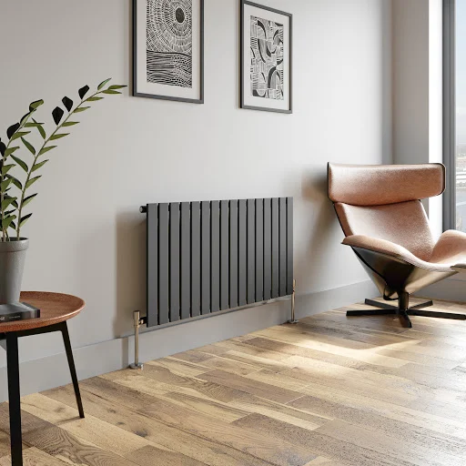 DuraTherm Horizontal Single Flat Panel Designer Radiator - 600 X 1212mm Anthracite 3 DuraTherm Horizontal Single Flat Panel Designer Radiator - 600 X 1212mm Anthracite