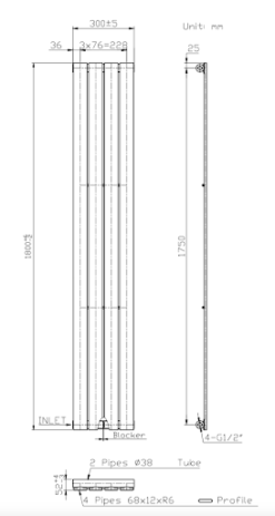 DuraTherm Vertical Single Flat Panel Designer Radiator - 1800 X 300mm Anthracite -Heating Equipment Store c02a2f5b 04fc 475d b412 8cb2511abab1