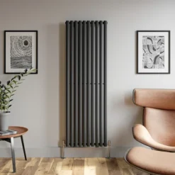 DuraTherm Vertical Oval Tube Single Panel Designer Radiator - 1800 X 600mm Anthracite -Heating Equipment Store c202736d b53d 4a5b abff 011c363fd730