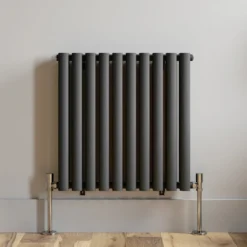 DuraTherm Horizontal Oval Tube Double Panel Designer Radiator - 600 X 600mm Anthracite -Heating Equipment Store ca502303 2ee9 43cf 81ae fc053cf1f84a