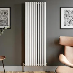 DuraTherm Vertical Oval Tube Single Panel Designer Radiator - 1800 X 600mm White -Heating Equipment Store cfbf78ff 275d 43c0 923d 9ae8da801e6c