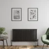 DuraTherm Horizontal Oval Tube Single Panel Designer Radiator - 600 X 1200mm Black