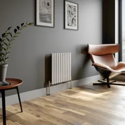 DuraTherm Horizontal Oval Tube Single Panel Designer Radiator - 600 X 600mm White