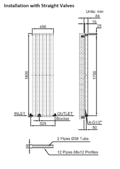 DuraTherm Vertical Double Flat Panel Designer Radiator - 1800 X 456mm Anthracite -Heating Equipment Store de7a747f 687d 46d7 8241 1a2dc383347e 1