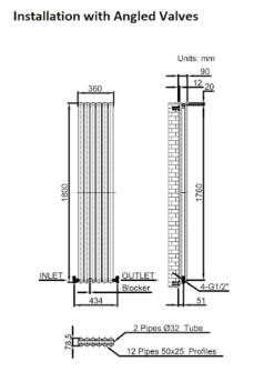 DuraTherm Vertical Oval Tube Double Panel Designer Radiator - 1800 X 360mm White -Heating Equipment Store dfc6f99b 0617 4bc9 8961 208553dfdc3d