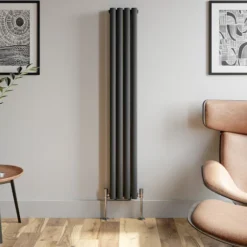DuraTherm Vertical Oval Tube Double Panel Designer Radiator - 1600 X 240mm Anthracite -Heating Equipment Store e4edbd0d 6ce8 4a9e 860a 61c426112c86