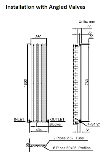 DuraTherm Vertical Oval Tube Single Panel Designer Radiator - 1800 X 360mm White 12 DuraTherm Vertical Oval Tube Single Panel Designer Radiator - 1800 X 360mm White - Image 10