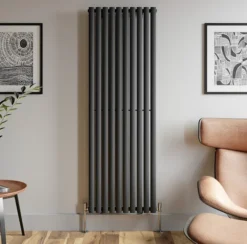 DuraTherm Vertical Oval Tube Single Panel Designer Radiator - 1800 X 600mm Anthracite -Heating Equipment Store e92531e1 9bce 470e 9baf 3806276d655f