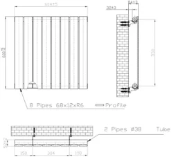 DuraTherm Horizontal Single Flat Panel Designer Radiator - 600 X 604mm Black -Heating Equipment Store eae85125 7496 4d11 9075 e435d90a2fd6