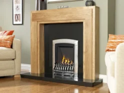 Flavel Caress Slimline Traditional Manual Control Gas Fire Chrome