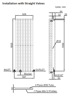 DuraTherm Vertical Single Flat Panel Designer Radiator - 1600 X 528mm White -Heating Equipment Store f16a6c69 4d13 4f28 bd9b 9c4667b7a437