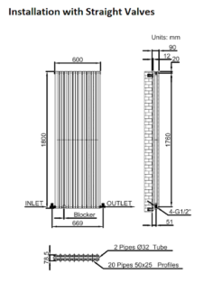 DuraTherm Vertical Oval Tube Double Panel Designer Radiator - 1800 X 600mm White -Heating Equipment Store f4ca1ce9 4abb 4fe5 abdc 7d1c8f0fe798