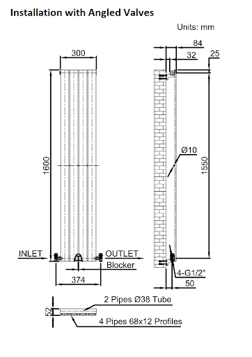 DuraTherm Vertical Single Flat Panel Designer Radiator - 1600 X 300mm White 12 DuraTherm Vertical Single Flat Panel Designer Radiator - 1600 X 300mm White - Image 10
